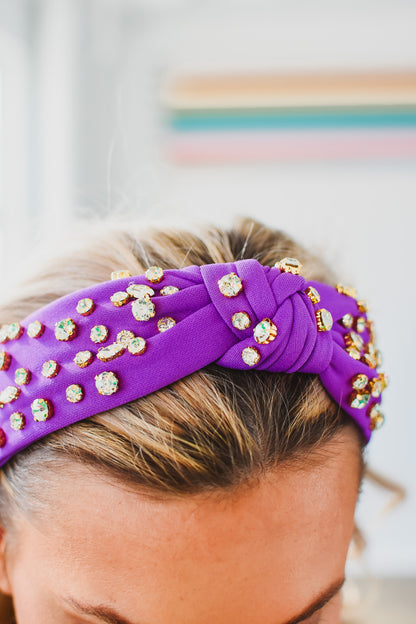 Purple Rhinestone Headband