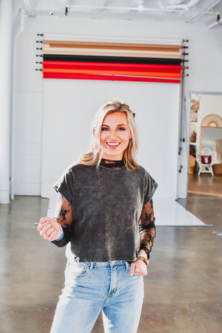Janis Lace Top in Black
