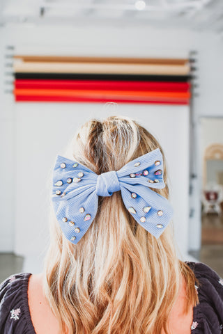Rhinestone Bow in Blue