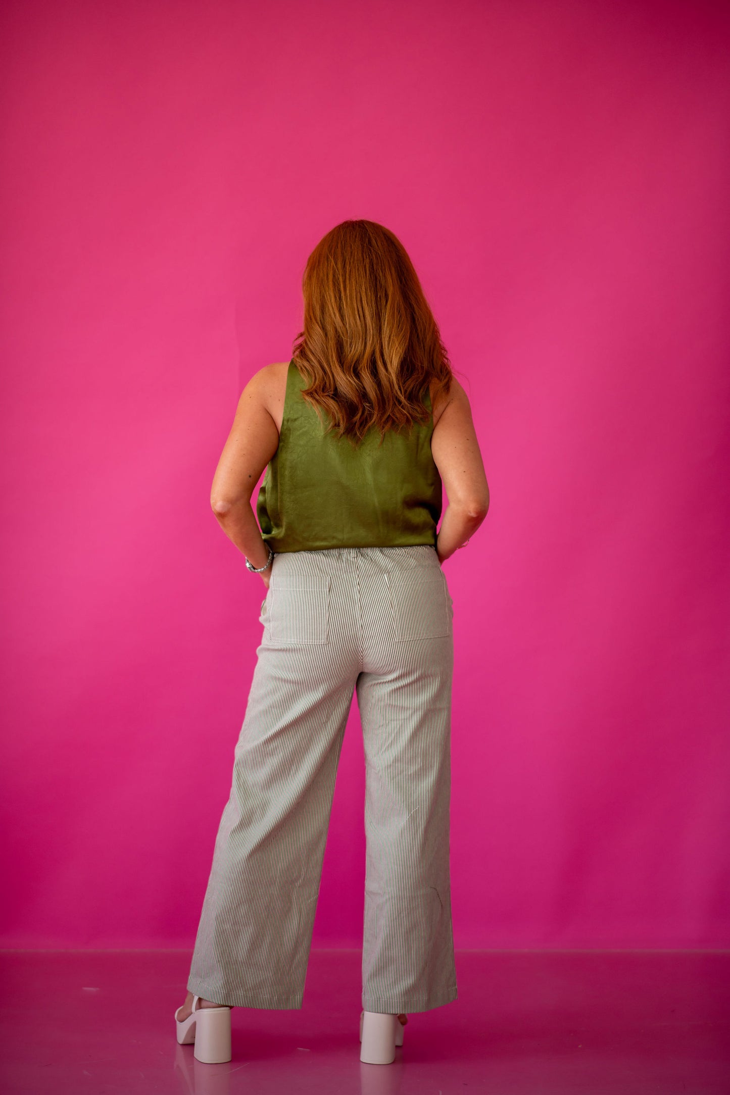 Manon Stripe Pants in Espresso/Cream