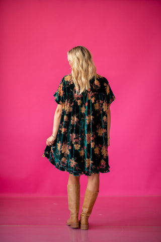 Sinclair Floral Velvet Mini Dress