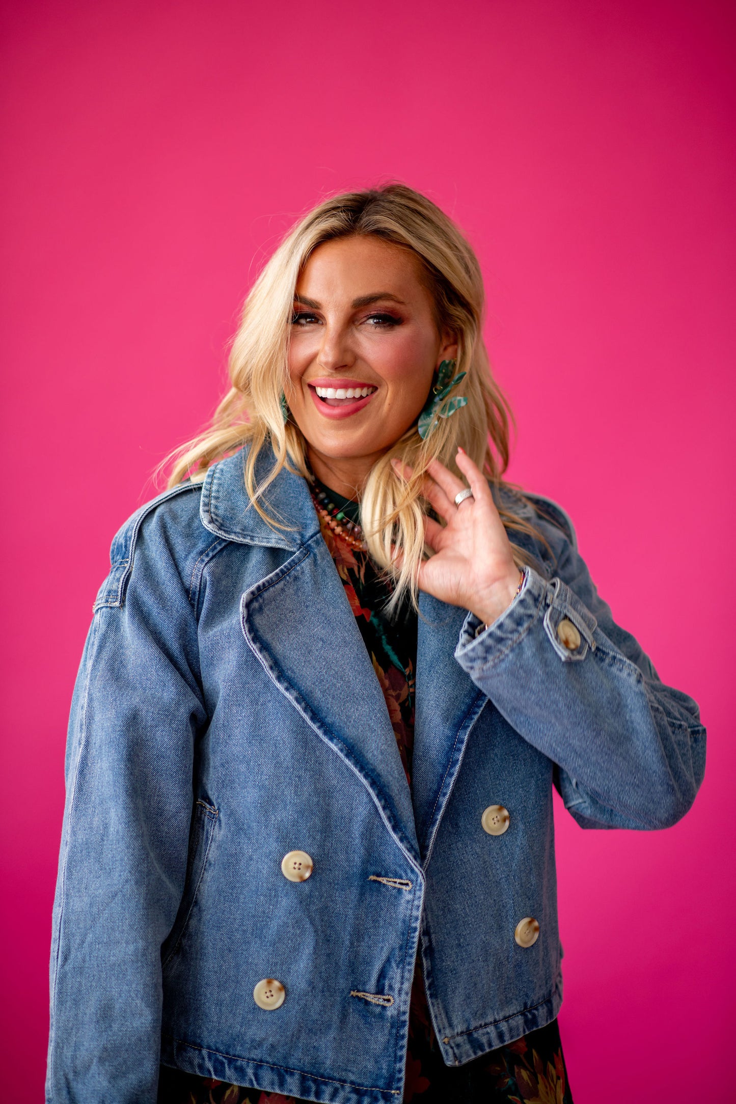 Paula Cropped Trench Denim Jacket