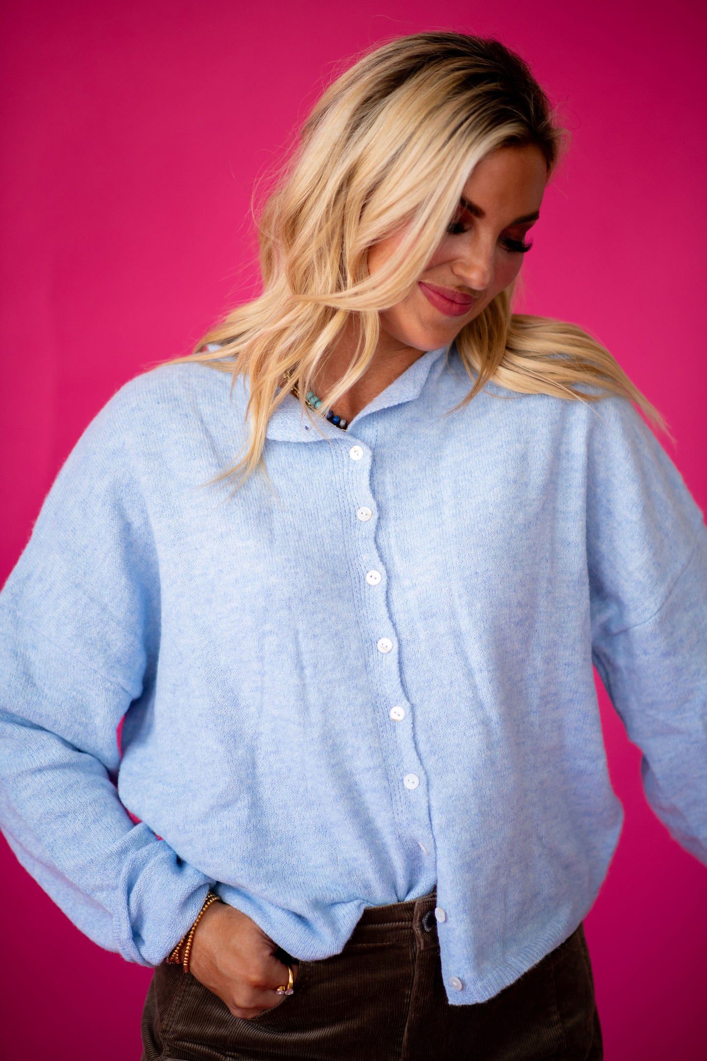 Piper Cardigan -Sky Blue