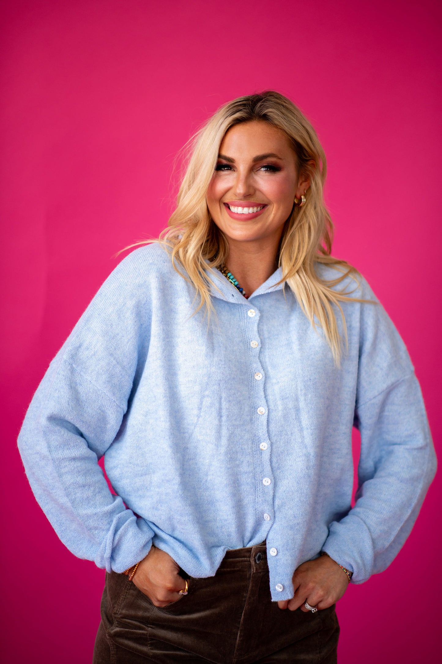 Piper Cardigan -Sky Blue