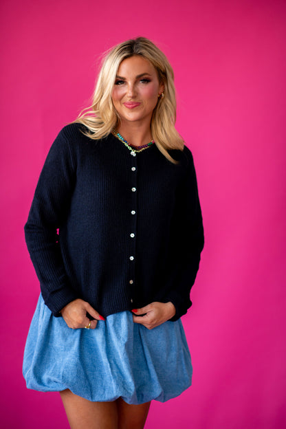 Carolyn Flower Button Down Cardigan