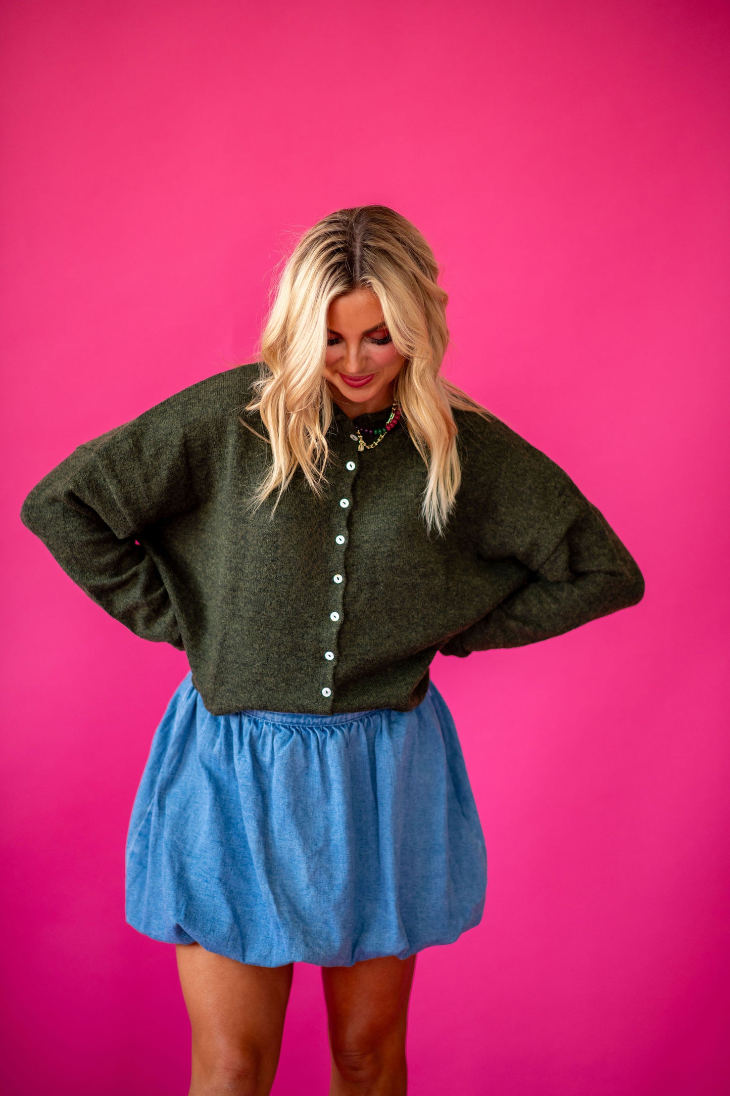 Piper Cardigan -Hunter Green