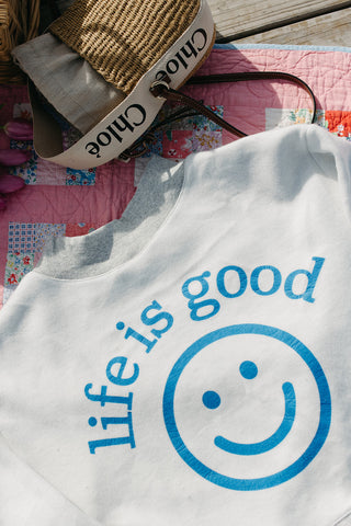 Life Is Good Reversible Mock Neck Sweatshirt