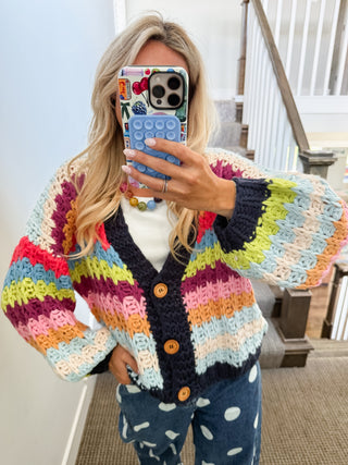 Mollie Multi Colored Chunky Cardigan