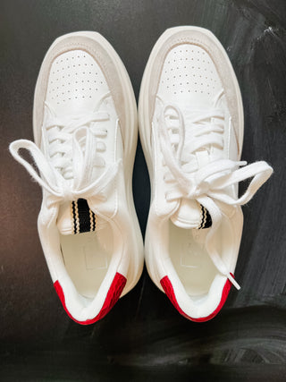 Skylar Sneakers in Dark Red Snake