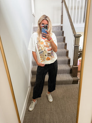 Lou Mineral Wash Barrel Pants in Black