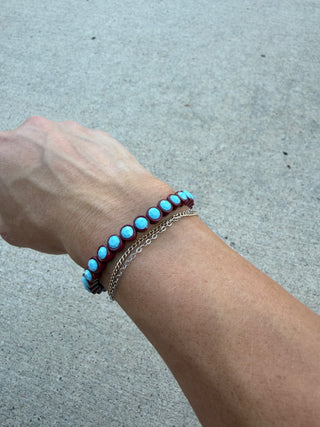 Ava Bracelet in Turquoise/Deep Red
