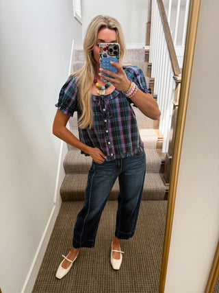 Cynthia Plaid Top