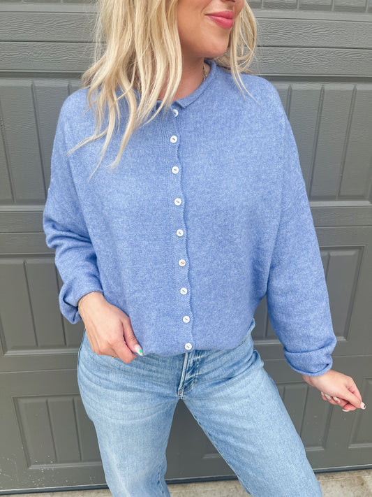 Piper Cardigan - Dusty Blue