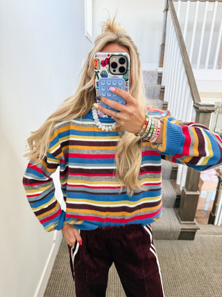 Dane Multi Color Stripe Sweater