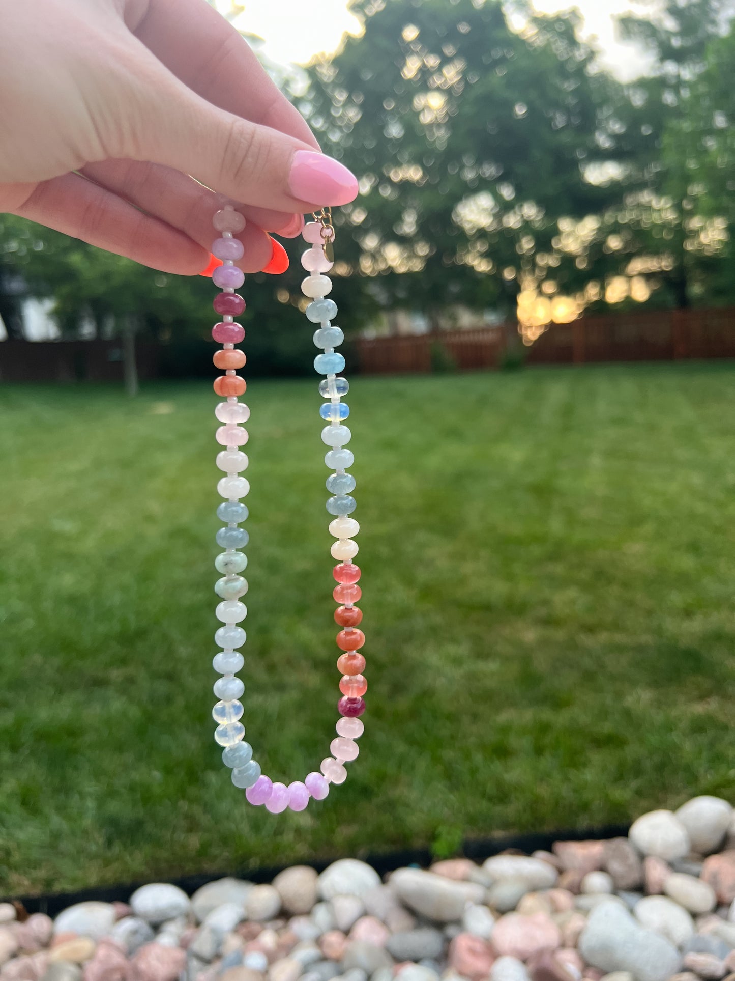 Rainbow Necklace- Lilac