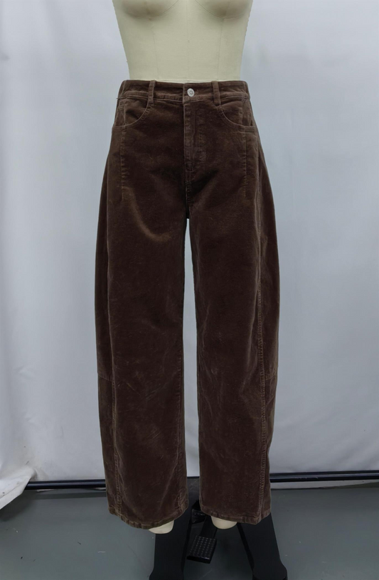 Marissa Corduroy Wide Leg Pants in Dark Mocha