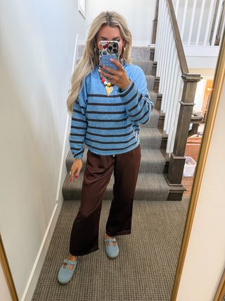 Piper Striped Pullover in Blue
