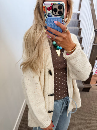 Stoney Cardigan in Oatmeal Confetti