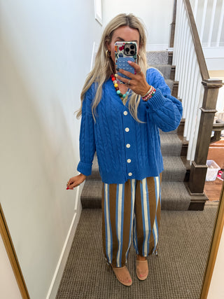 Jada Cable Knit Cardigan in Coastal