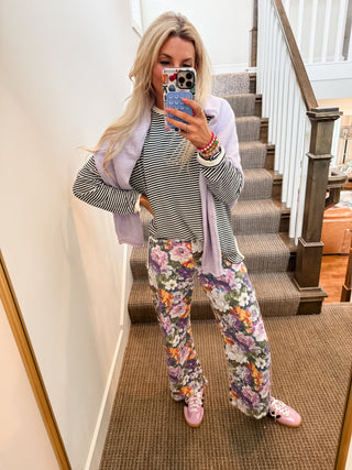 Lilly Floral Barrel Stretch Pants