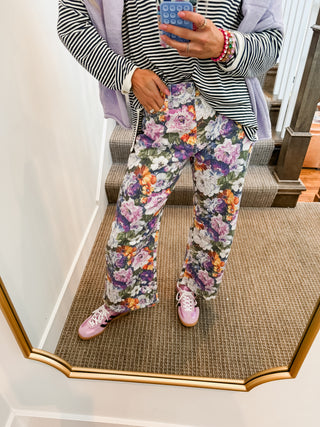 Lilly Floral Barrel Stretch Pants