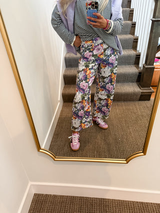 Lilly Floral Barrel Stretch Pants