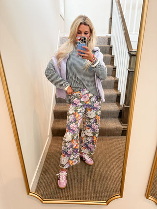 Lilly Floral Barrel Stretch Pants