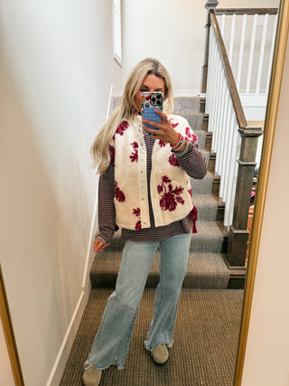Laci Floral Sherpa Vest