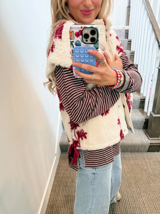 Laci Floral Sherpa Vest