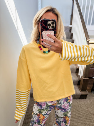 Erika Stripe Sleeve Sweatshirt