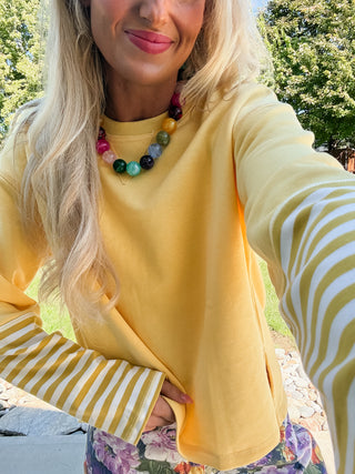 Erika Stripe Sleeve Sweatshirt