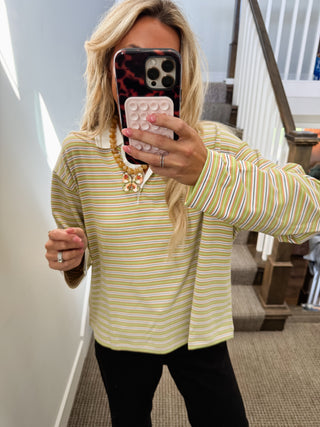 Leah Stripe Polo Top