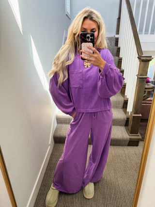 Neely Knit Pants in Plum