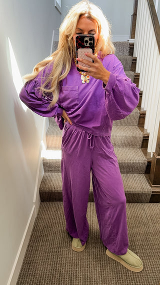 Neely Knit Pants in Plum