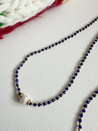 Glowy Bean Necklace - Blue