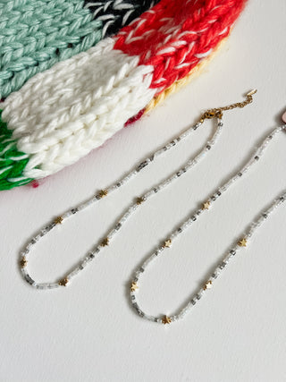 Born to Shine Necklace - Light Grey