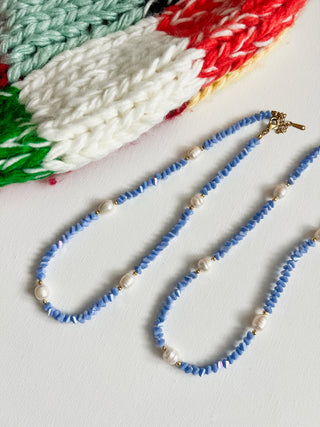 Crystal Flora Necklace - Baby Blue