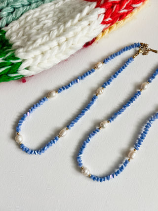 Crystal Flora Necklace - Baby Blue