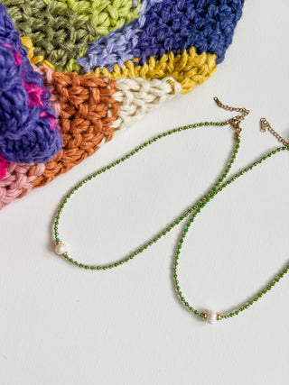 Glowy Bean Necklace - Green