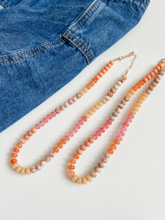 Pink Skies Beaded Necklace