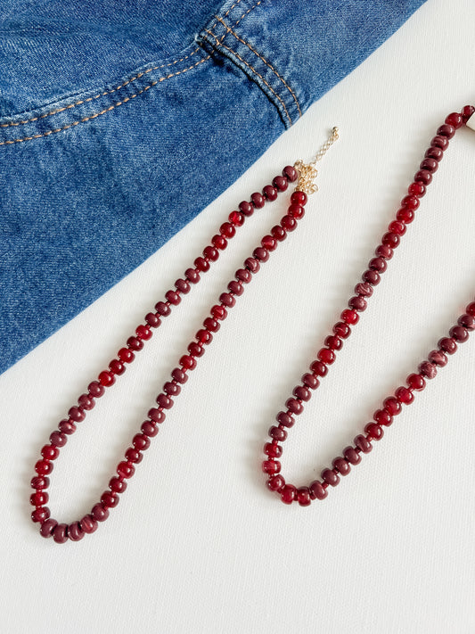 Maroon Beaded Necklace