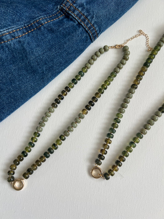 Olive Beaded Necklace