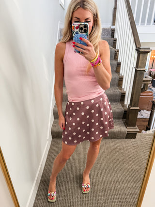 Layla Ribbed Tank Top in Pink