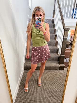 Miller Polka Dot Skort in Hazelnut/Mink