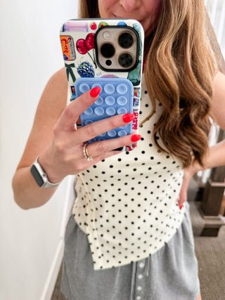Allie Polka Dot Asymmetrical Top