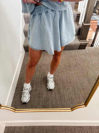 Lulu Knit Skort in Denim