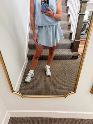 Lulu Knit Skort in Denim