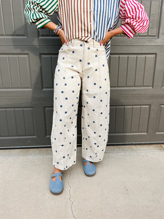 Gemma Polka Dot Barrel Jeans