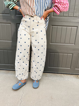 Gemma Polka Dot Barrel Jeans