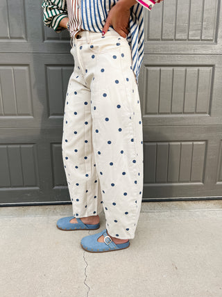 Gemma Polka Dot Barrel Jeans